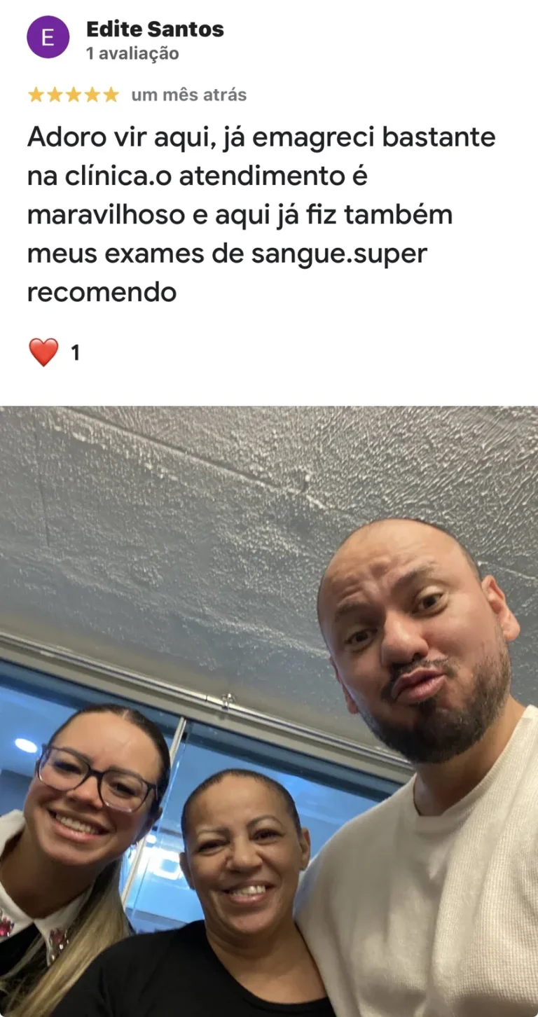Captura da avaliação de Edite Santos no Google sobre a Clínica Phorma