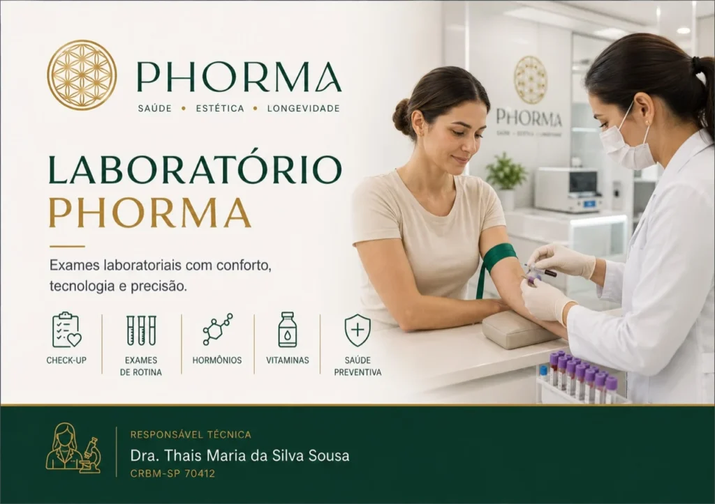 Exames laboratoriais com conforto, tecnologia e precisão na Clínica Phorma